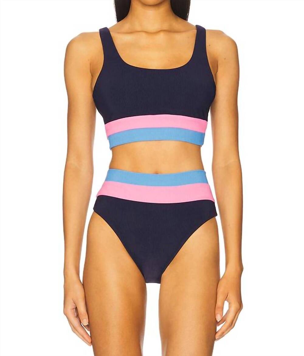 NEW BEACH RIOT heidi bikini bottom in paradise harbor colorblock